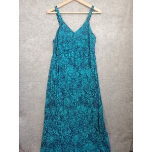 Women's Faded Glory Size L(12-14) Blue Floral Paisley Sun Dress